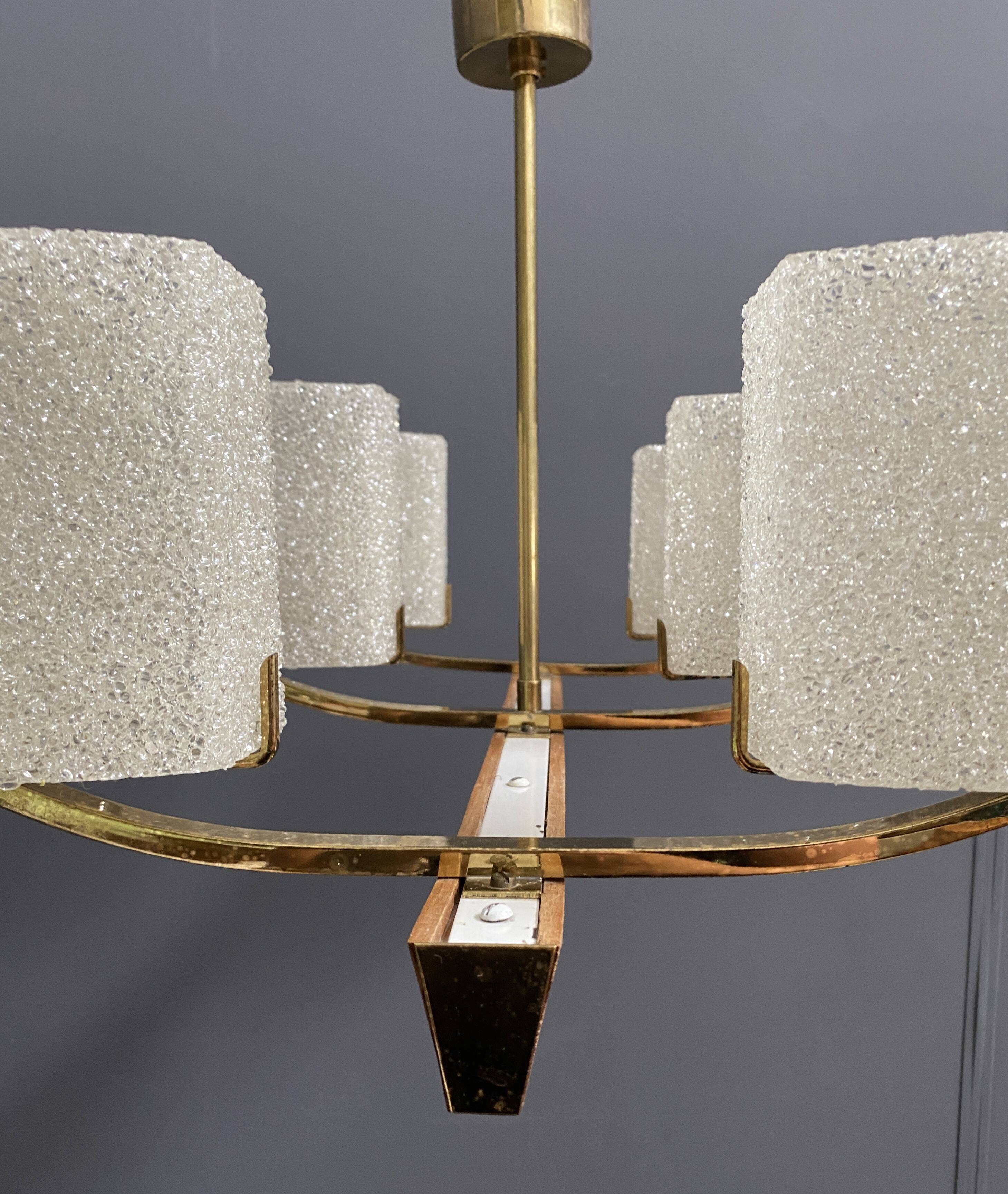 Pendant lamp 6 plastic shades 1960s