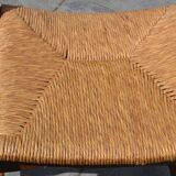 6 solid oak and straw chairs Guillerme et Chambron