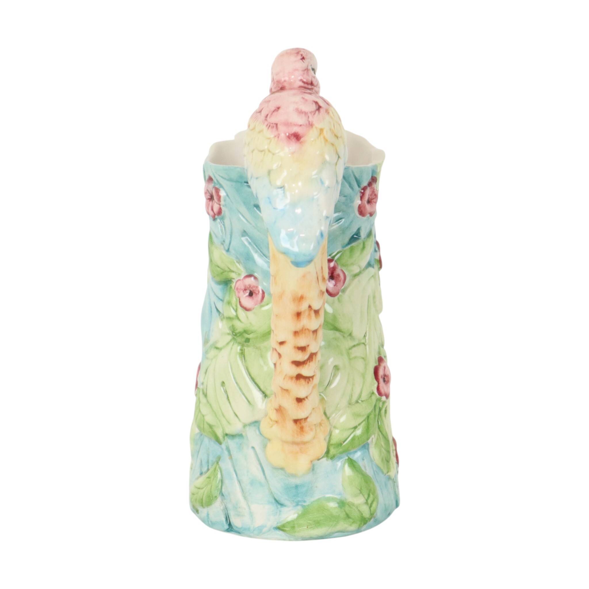 Vintage Parrot Carafe Water Jug Vase Ceramic 30cm