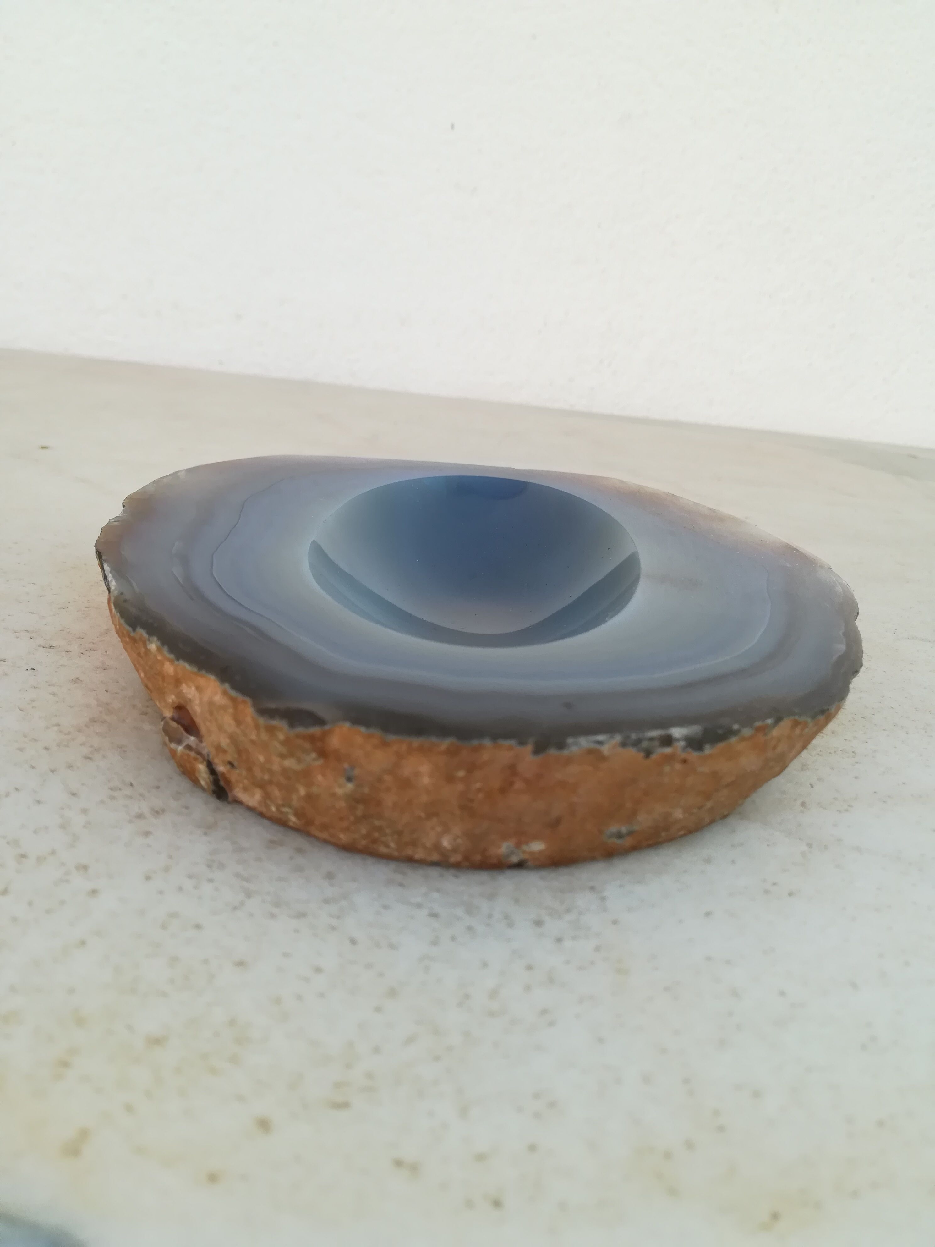 Blue agate ashtray