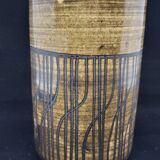 Cylindrical vase with geometric decoration by Dominique Pouchain