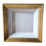 Vintage square empty pocket plate, Limoges porcelain, Imperia, platinum and 22k gold decor