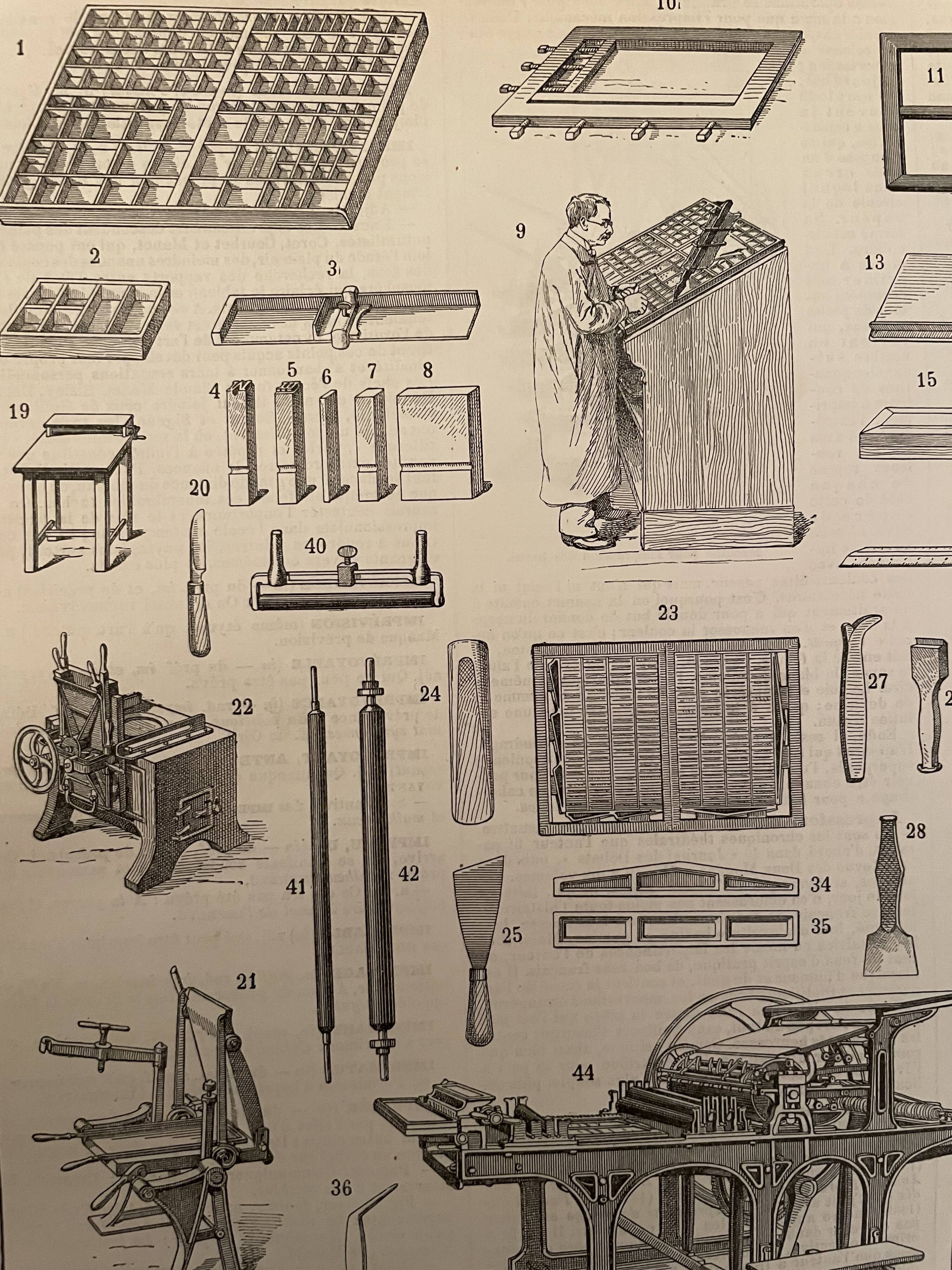 Lithograph engraving on the printing press of 1897
