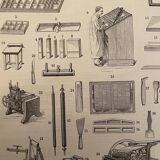 Lithograph engraving on the printing press of 1897
