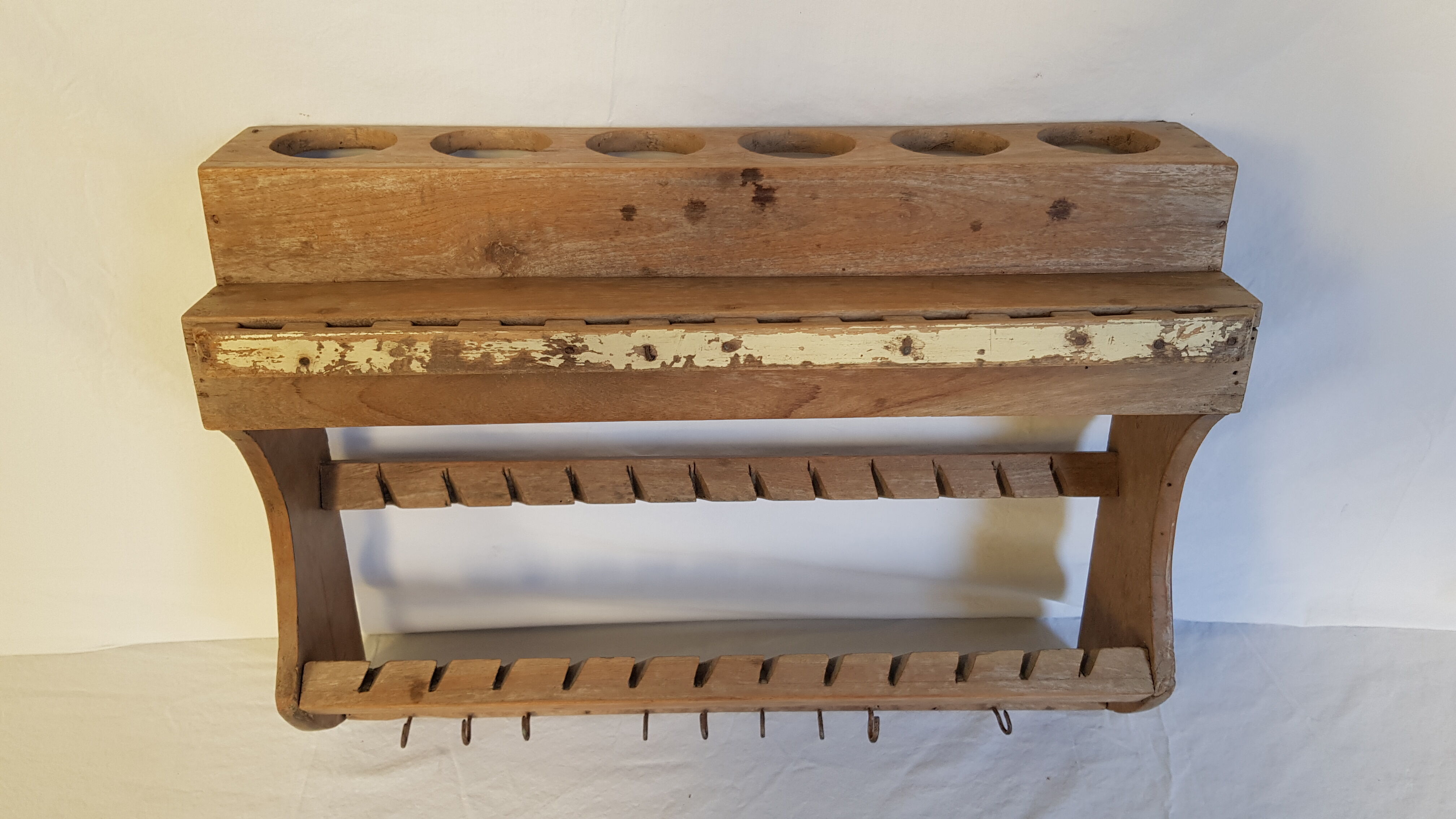 Old wall shelf - Burmese teak rack - 53 x 15.5 x 39 cm
