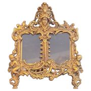 Pair of Gilt Brass Rococo Picture Frames, Antique Decorative Wall & Table Frame