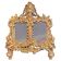 Paire de cadres en laiton doré rococo, cadres décoratifs antiques pour mur et table