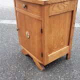 Bedside art deco oak and marble