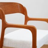 Baumann Sleigh Armchair - Restored - Fabric, foam & straps: new