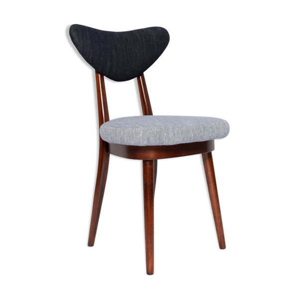 Chaise cœur en denim bleu clair et bleu foncé, Europe, années 1960