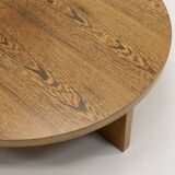 Table basse ronde en bois wengé, années 1960, Pays-Bas.