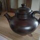 Vintage brown glazed earthenware teapot by Jean Dubost
