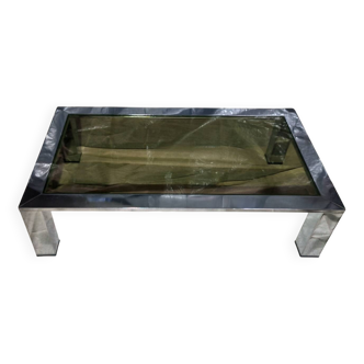 Late 70s chrome steel coffee table