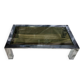 Table basse acier chromé fin 70