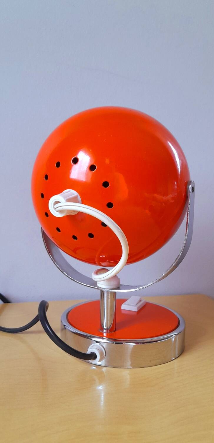 Space age eyeball lamp orange 70s
