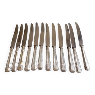 12 silver-plated art deco knives