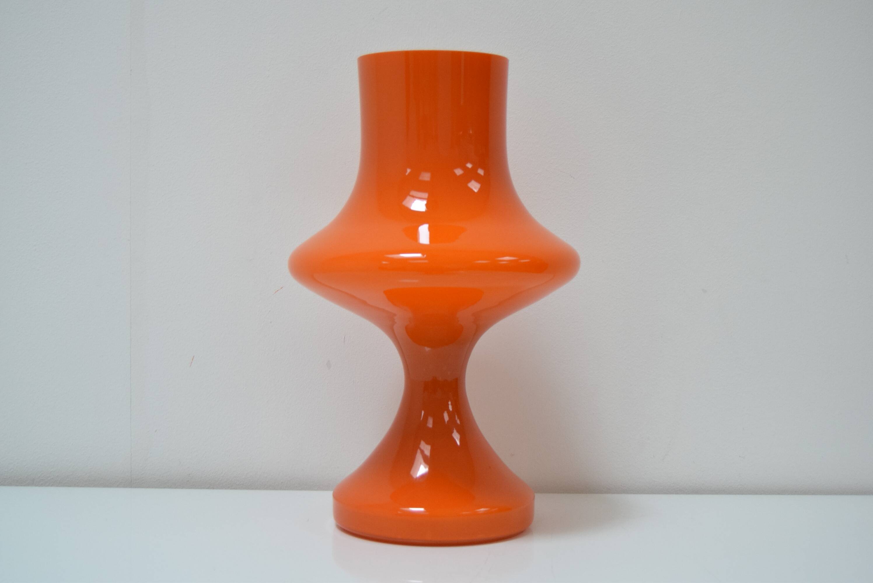 Large glass table lamp, by Stepan Tabery for OPP Jihlava, 1970's.