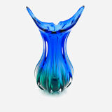 Large Murano Sommerso Vase 33cm - Cobalt Blue & Emerald - 2.8kg