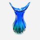 Large Murano Sommerso Vase 33cm - Cobalt Blue & Emerald - 2.8kg