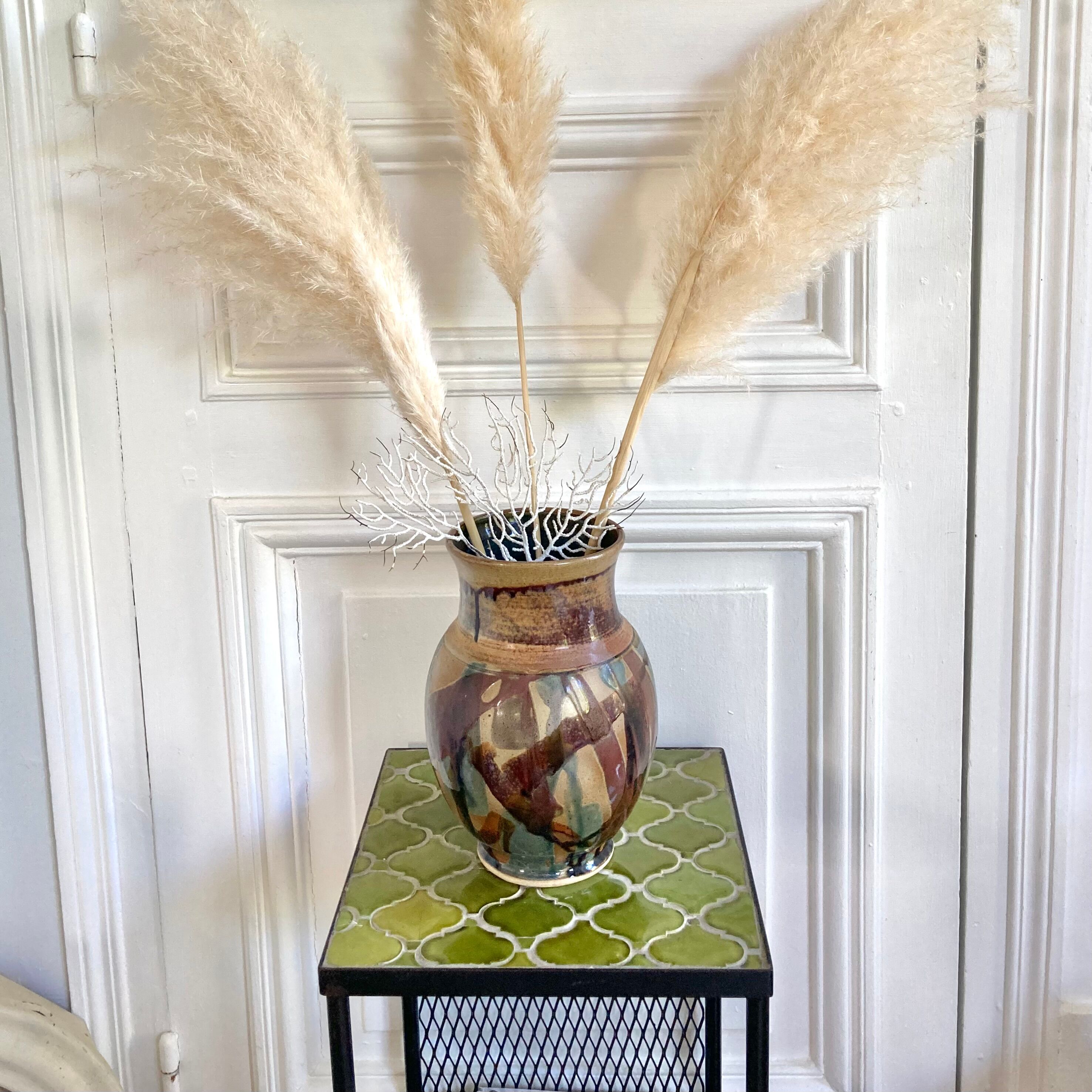 Vase poterie émaillée céramique signée