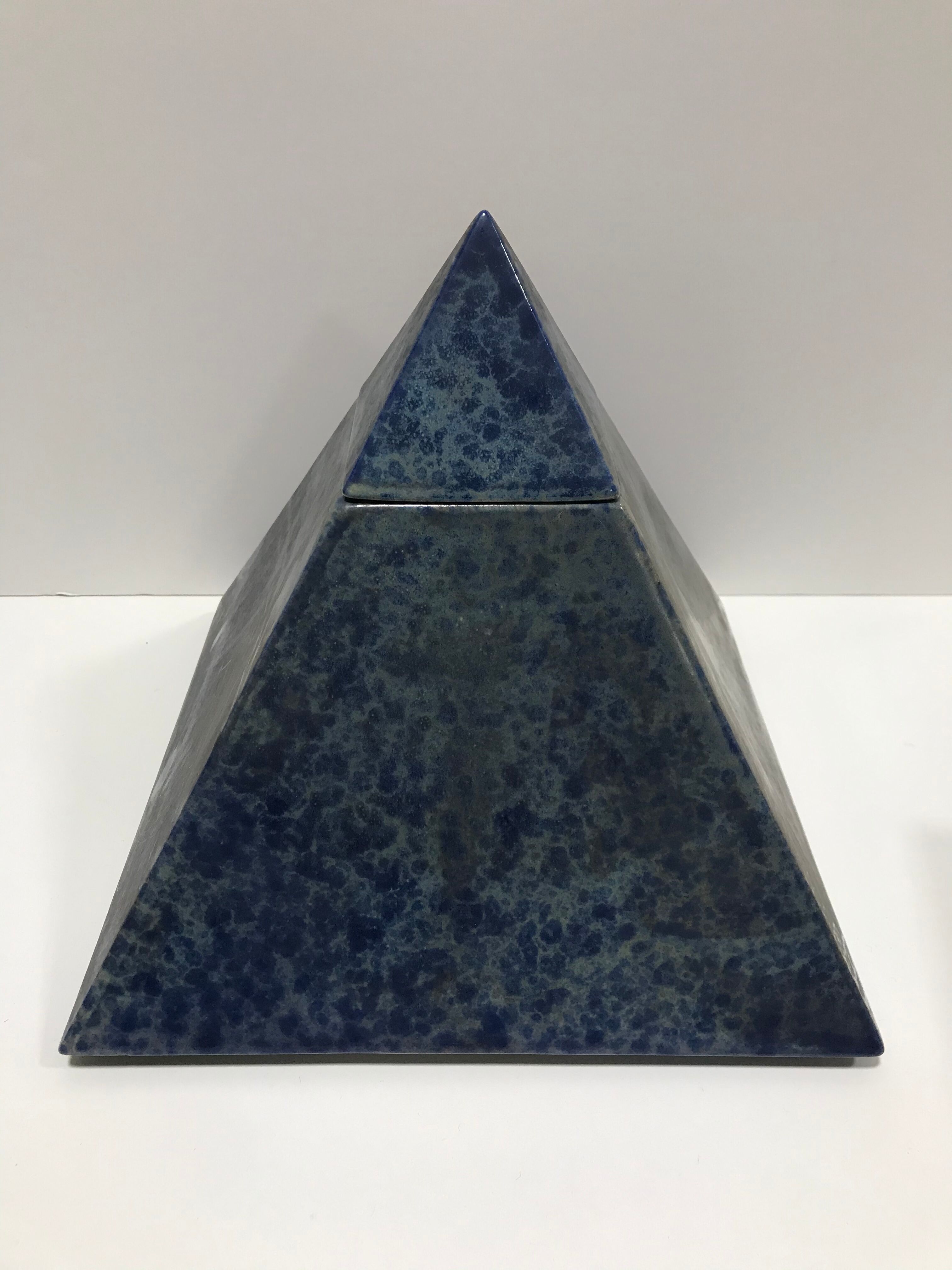 Pyramid-shaped ceramic covered box