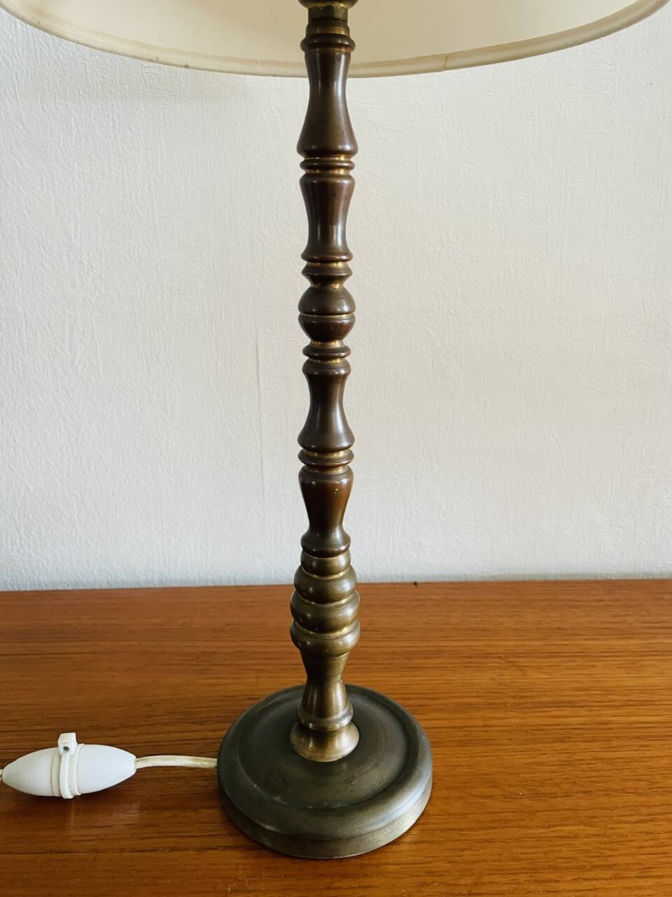 Vintage brass table lamp, circa 1940s - 1950s