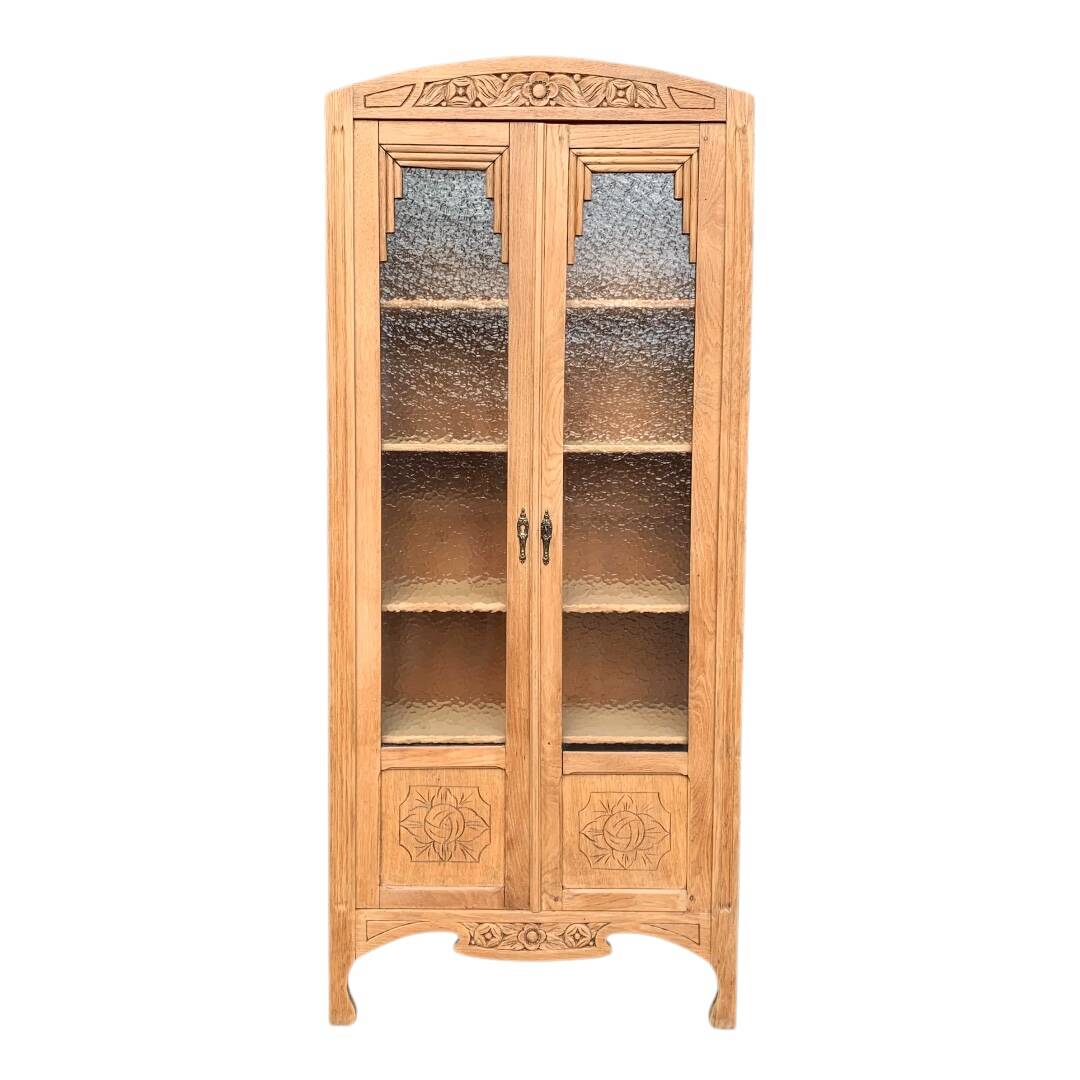Parisian glass cabinet art deco raw wood 1930