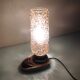 Amber bubbled glass bedside lamp vintage 60s-70s