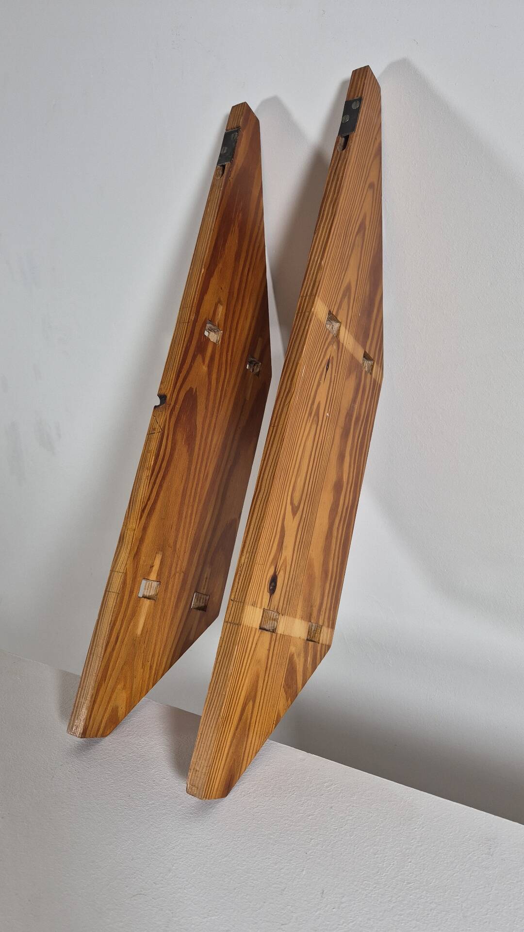 Vintage mid century brutalist pinecwall shelf