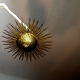 Pendant lamp forming sun golden metal with gold leaf Vintage 50s SB