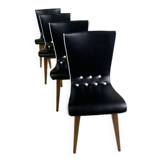 Ensemble de 4 chaises de salle à manger Swing Vintage par G.J. Van Os pour Van Os Culemborg, années 1950