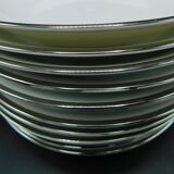 12 hollow plates Winterling Marktleuthen Bavaria White and silver