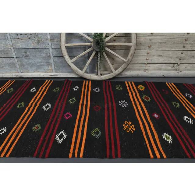 1970s Vintage Turkish Oushak Handmade Wool Cotton Brown Runner Rug 142x413