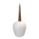 Suspension Louis Kalff  teck et opaline blanche 1950/1960.