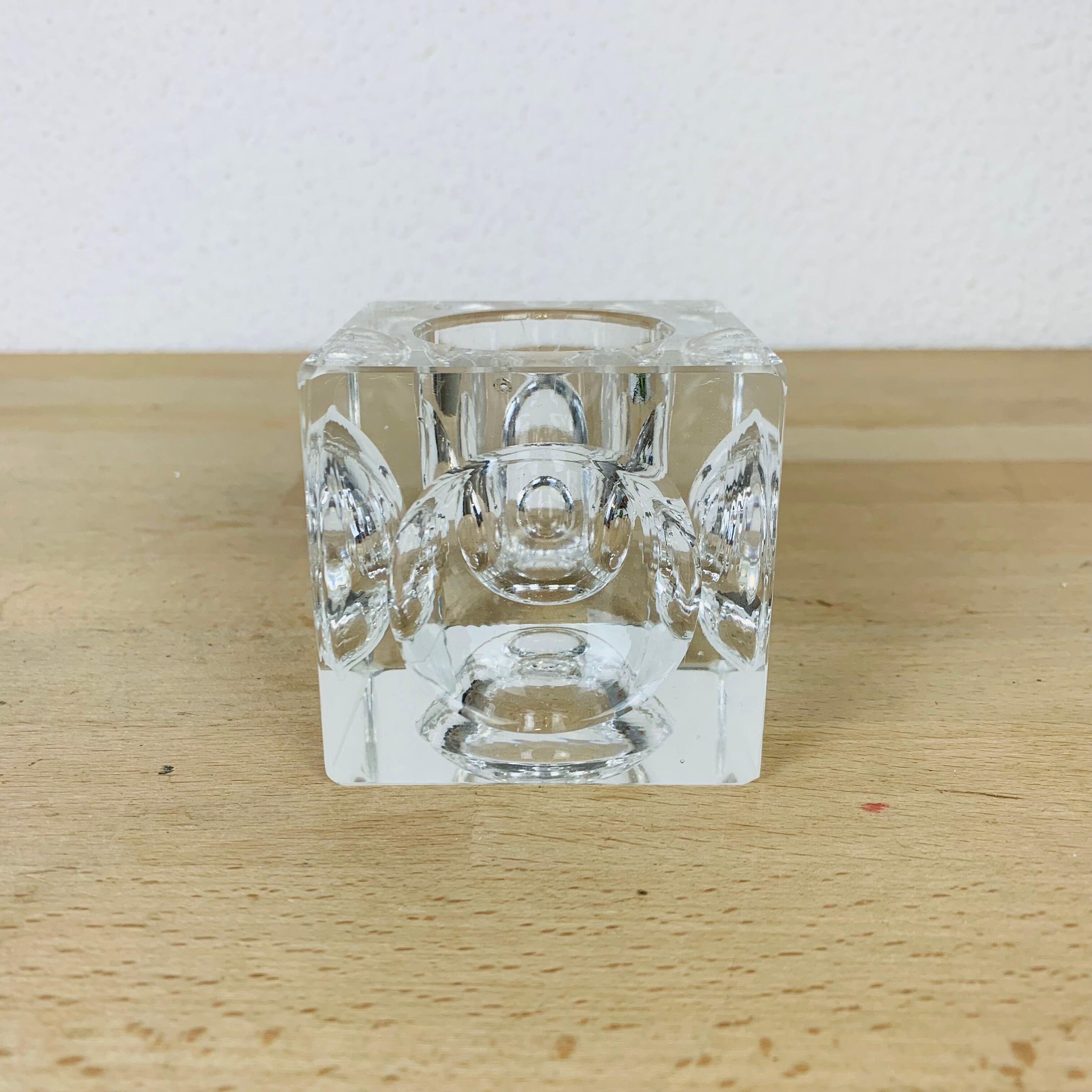 Candle holder cube glass design space age 70 ice cube ice cube