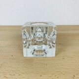 Candle holder cube glass design space age 70 ice cube ice cube