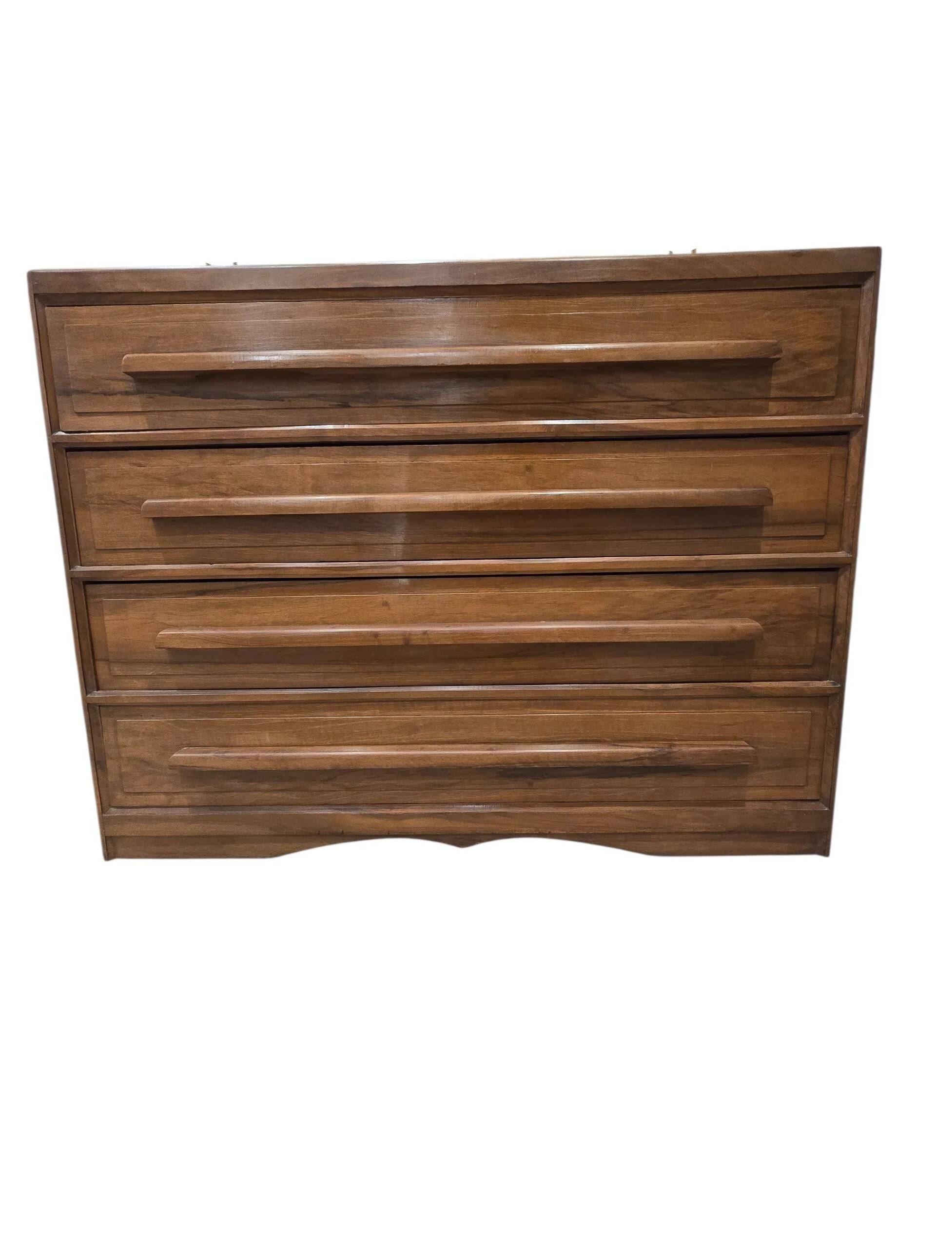 Chest of drawers with 4 drawers in walnut