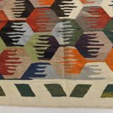 8x12 Kilim Rare Style Multicolor Designer Vintage Kilim Rug, 255x376 Cm