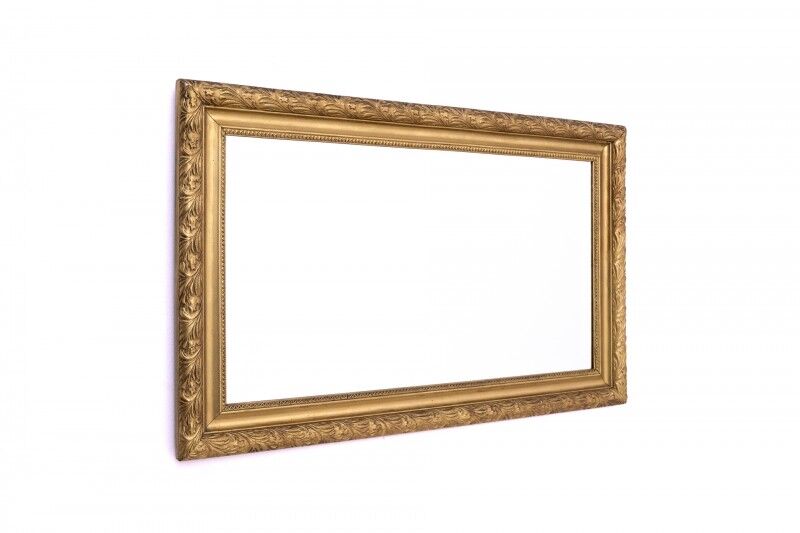 Horizontal mirror with a golden frame, France.
