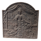 Antique cast iron fireback – baroque female scene