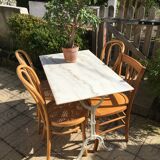 White marble bistro table