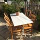 White marble bistro table