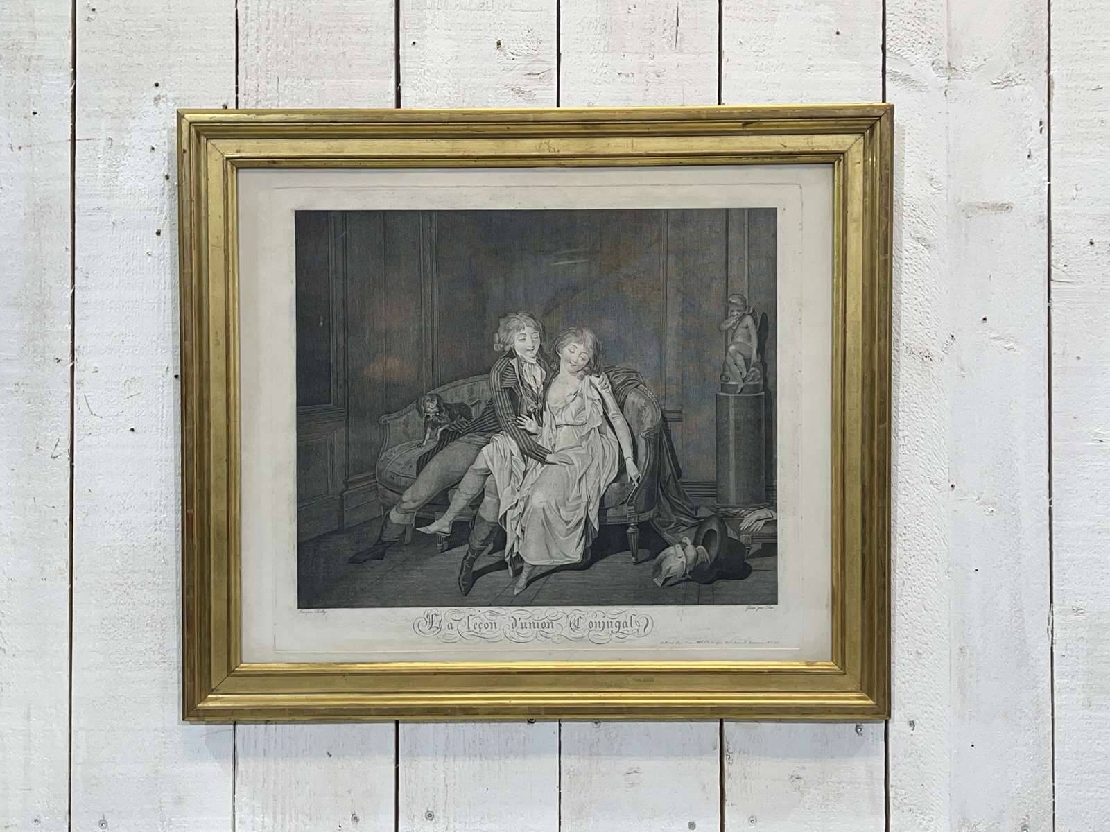 19th-century engraving after Boilly THE LESSON OF MARRIED UNION
