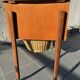 Danish teak sewing table with wicker basket, 1960s