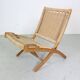 Mid- Century Modern Ebert Wels Beech& Rope Folding Lounge Chair, 1960's