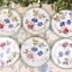 6 Creil and Montereau dessert plates “Blueberries” model