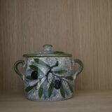 Pot Vallauris/ Aegitna blue and green olive pattern