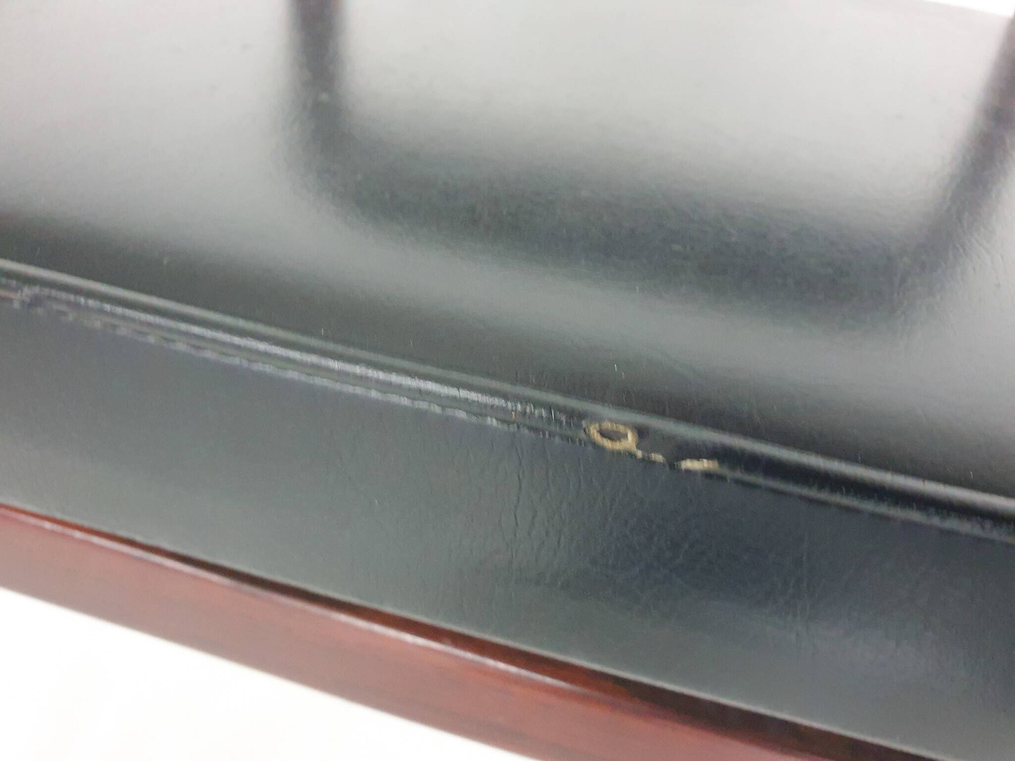 Set of 2 Topform dining chairs in black faux leather, The Netherlands 1950'