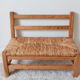 Banc enfant en bois et paille, vintage