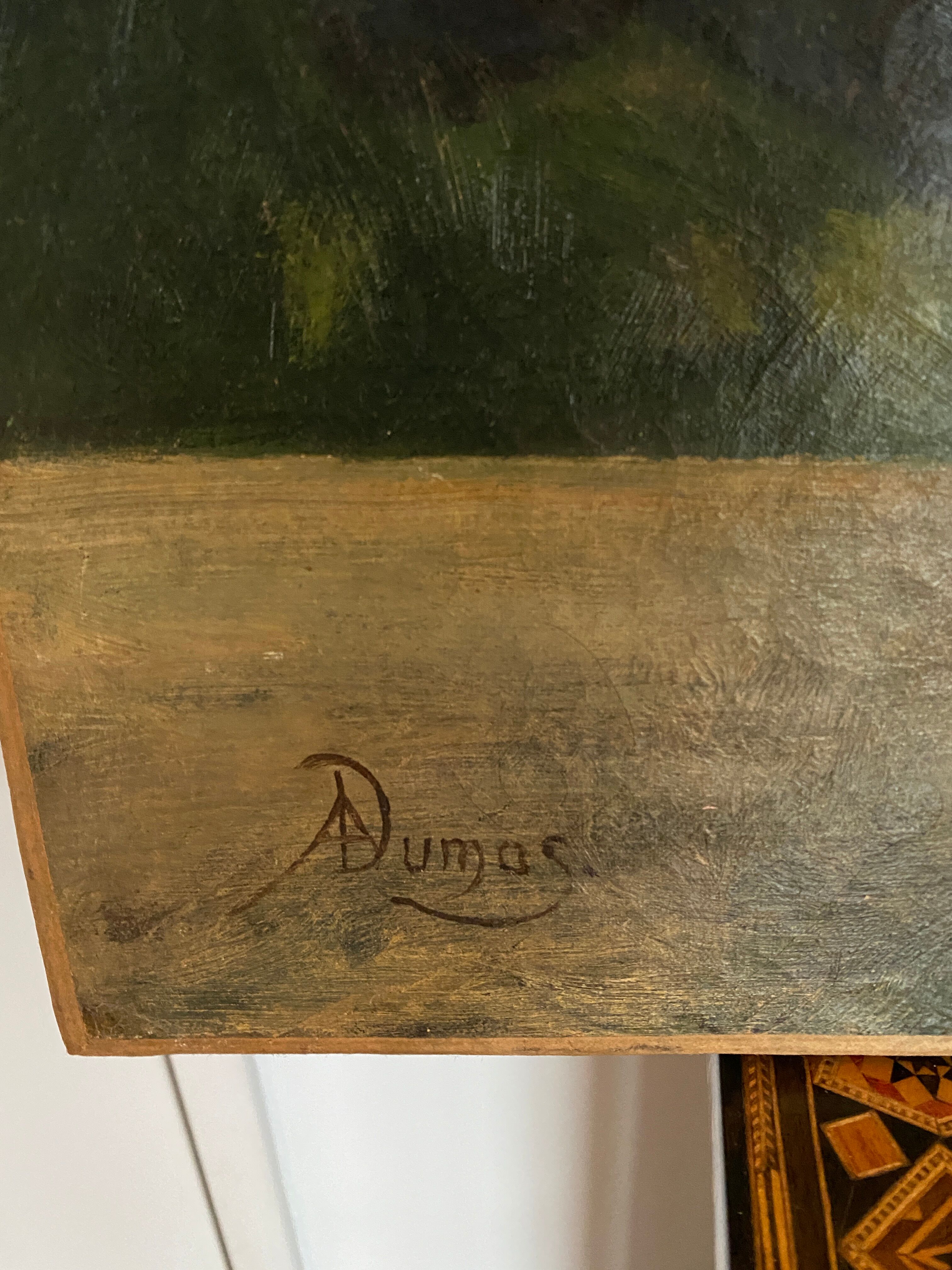 Old portrait signed Dumas
